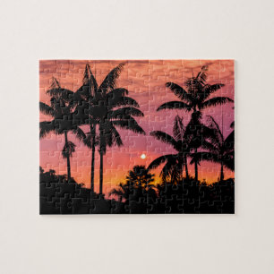 Palmbomen in silhouet, Hawaï Legpuzzel