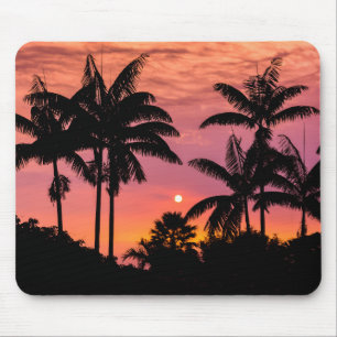 Palmbomen in silhouet, Hawaï Muismat