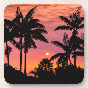 Palmbomen in silhouet, Hawaii Drankjes Onderzetter