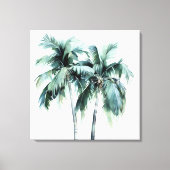 Palmbomen in Waterverf Canvas Print (Voorkant)