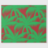 Palmbomen Kerstrood en groen Cadeaupapier (Vlak)