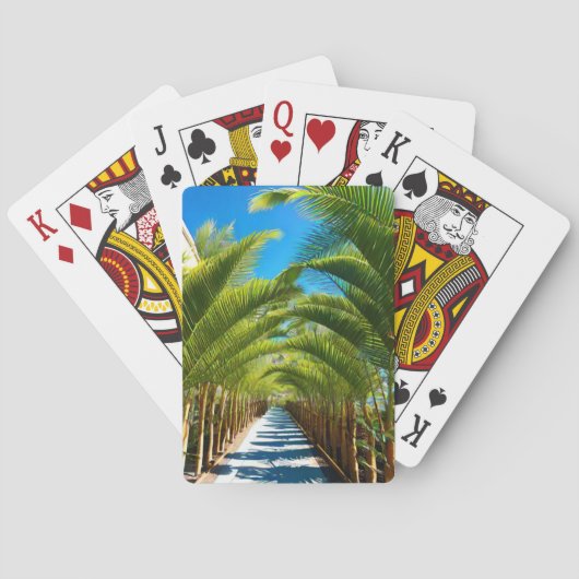 Palmbomen laan pokerkaarten (Achterkant)