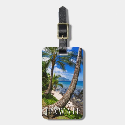 Palmbomen langs Hideaways Beach Bagagelabel (Voorkant verticaal)