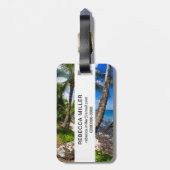 Palmbomen langs Hideaways Beach Bagagelabel (Achterkant verticaal)