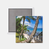 Palmbomen langs Hideaways Beach Magneet (Voorkant / Achterkant)