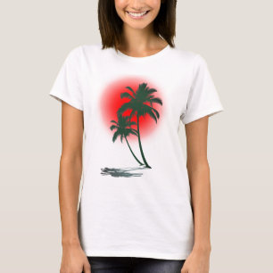 Palmbomen met Rode Zon T-shirt