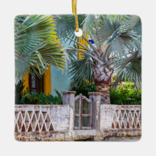 Palmbomen met rustieke poort Keramisch Mexico Ornament