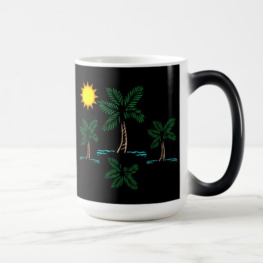 Palmbomen met Sun Coffee-Mok Magische Mok (Rechts)