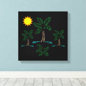 palmbomen met zonnecanvas canvas afdruk (Insitu (Houten vloer))