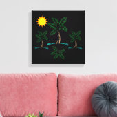 palmbomen met zonnecanvas canvas afdruk (Insitu (Woonkamer))