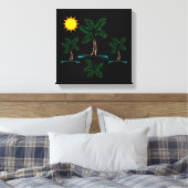 palmbomen met zonnecanvas canvas afdruk (Insitu (Slaapkamer))