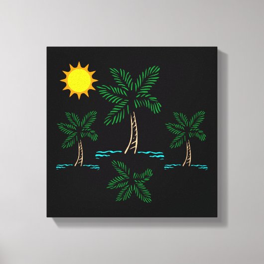 palmbomen met zonnecanvas canvas afdruk (Voorkant)