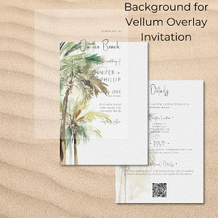 Palmbomen Moderne Vellum achtergrond bruiloft Kaart