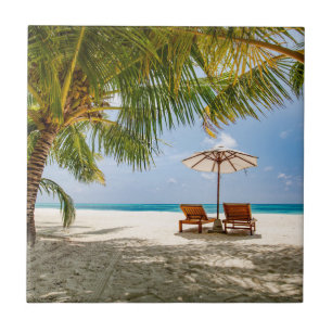 Palmbomen Moody Sky Tegeltje