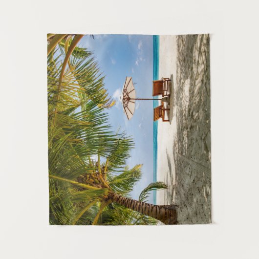 Palmbomen | Moody Sky Wandkleed (Voorkant)