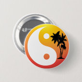 Palmbomen op de Button Sunset Yin Yang (Voorkant /achterkant)