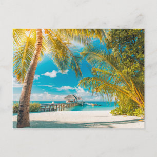 Palmbomen op een mooie zonsondergang briefkaart