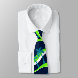 Palmbomen op golven stropdas