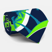 Palmbomen op golven stropdas (Opgerold)