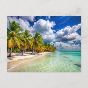 Palmbomen op het strand van Isla Saona Cadeau Briefkaart