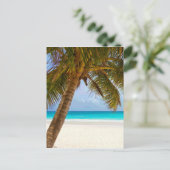 Palmbomen op strand Blue Zee & Sky Briefkaart (Staand voorkant)