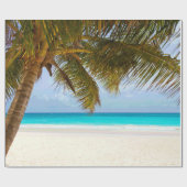 Palmbomen op strand Blue Zee & Sky Cadeaupapier (Vlak)