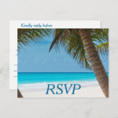 palmbomen op strand bruiloft RSVP-Briefkaarten Uitnodiging Briefkaart (Voorkant / Achterkant)