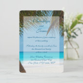 palmbomen op strandbruiloft kaart (Staand voorkant)