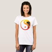 Palmbomen op Sunset Yin Yang T-shirt (Voorkant volledig)