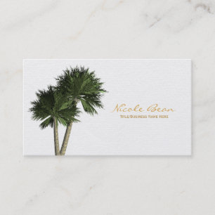 Palmbomen op witte elegante visitekaartjes