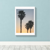 Palmbomen op zonsondergang canvas afdruk (Insitu (Houten vloer))