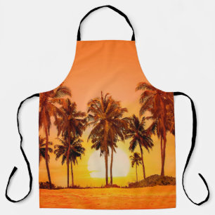 Palmbomen op zonsondergrond. Sri Lanka. Schort