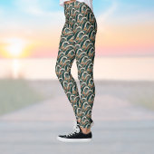 Palmbomen Polynesische Golven  Strand Groen Leggings
