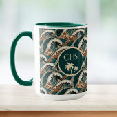 Palmbomen Polynesische Golven  Strand Monogram Mok