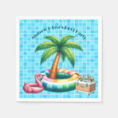 Palmbomen Pool Party Flamingo Servet (Voorkant)