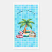 Palmbomen Pool Party Flamingo Servet (Voorkant)