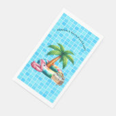 Palmbomen Pool Party Flamingo Servet (Hoek)