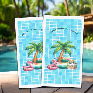 Palmbomen Pool Party Flamingo Verjaardagsfeest Servet