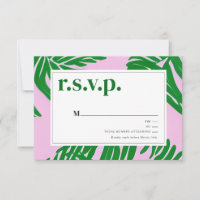 Palmbomen Roze & Groen Tropisch Strand Bruiloft 