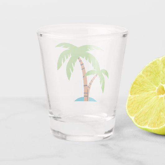Palmbomen Shot Glas (Achterkant)