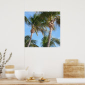 palmbomen tegen blauwe hemel poster (Keuken)