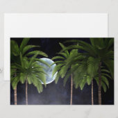 palmbomen tegen de maan briefpapier (Voorkant / Achterkant)