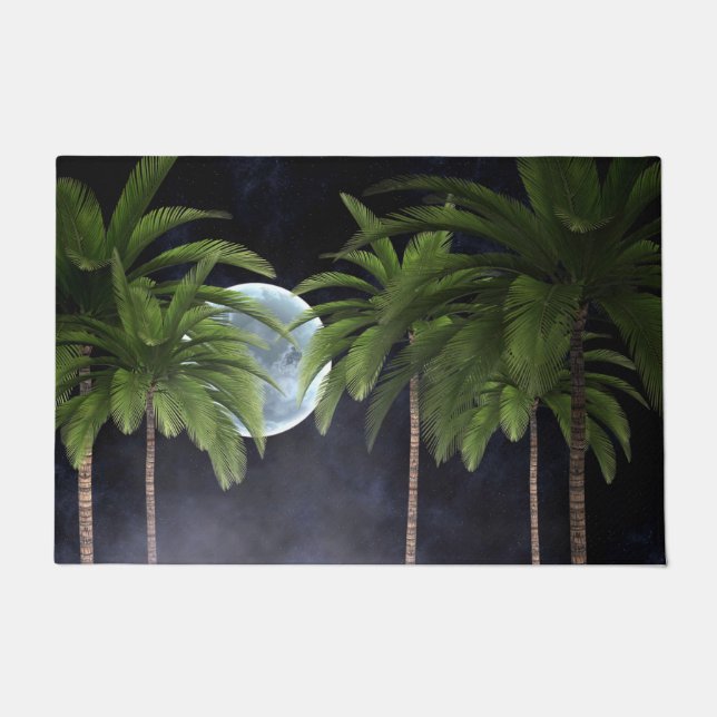palmbomen tegen de maan deurmat (Voorkant)