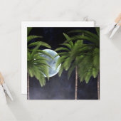 palmbomen tegen de maan kaart (Voorkant / Achterkant in situ)