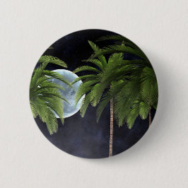 palmbomen tegen de maan ronde button 5,7 cm