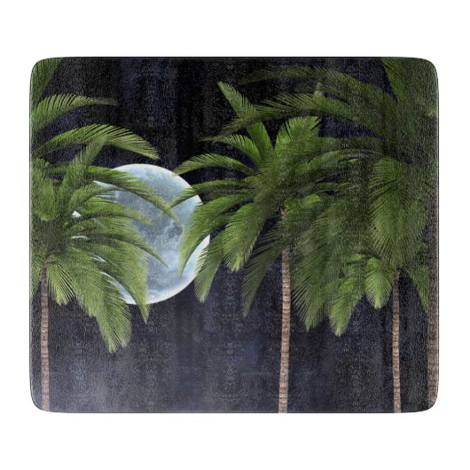 palmbomen tegen de maan snijplank (Voorkant)