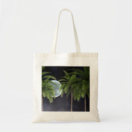 palmbomen tegen de maan tote bag