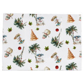 Palmbomen Tropisch kerstpatroon Groot Cadeauzakje (Achterkant)