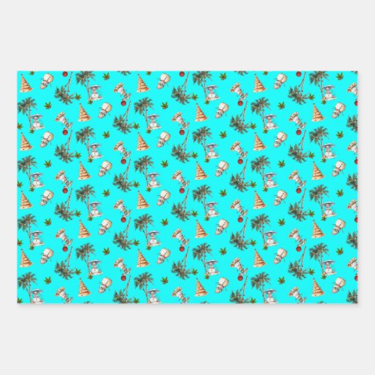 Palmbomen Tropisch kerstpatroon Inpakpapier Vel (Voorkant 2)