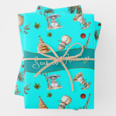 Palmbomen Tropisch kerstpatroon Inpakpapier Vel (In situ)